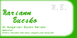 mariann bucsko business card